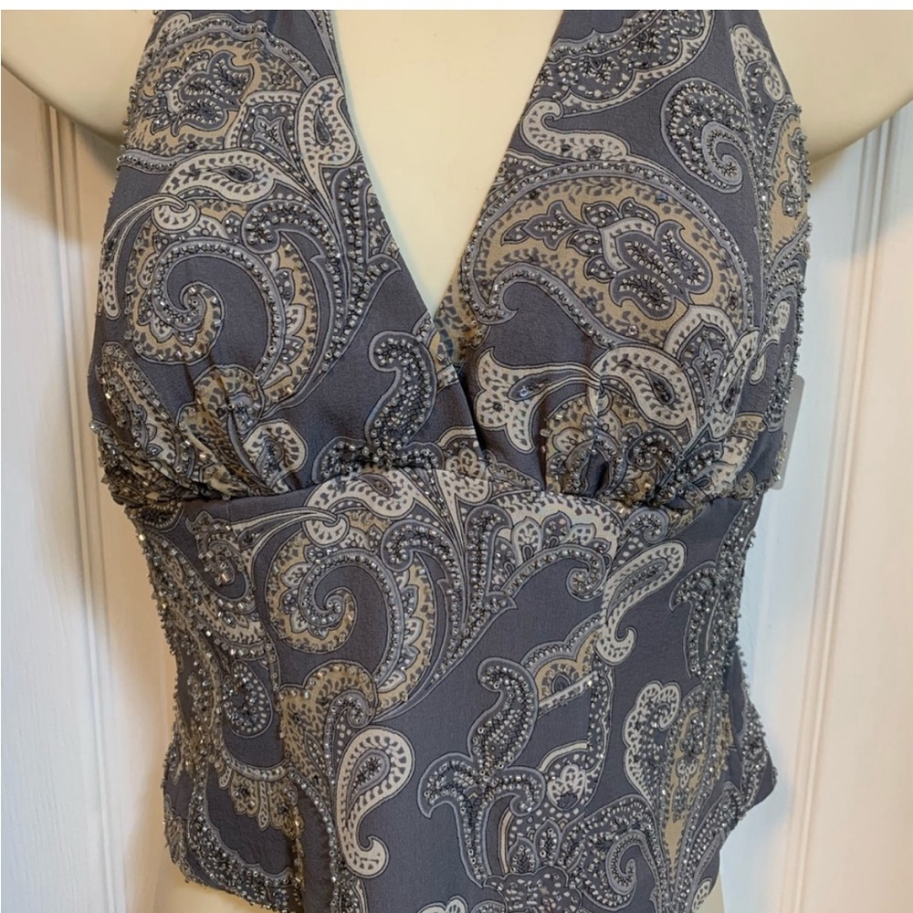 Ladies Carmen Marc Valvo for Neiman Marcus Beaded Halter Top- New Size 2